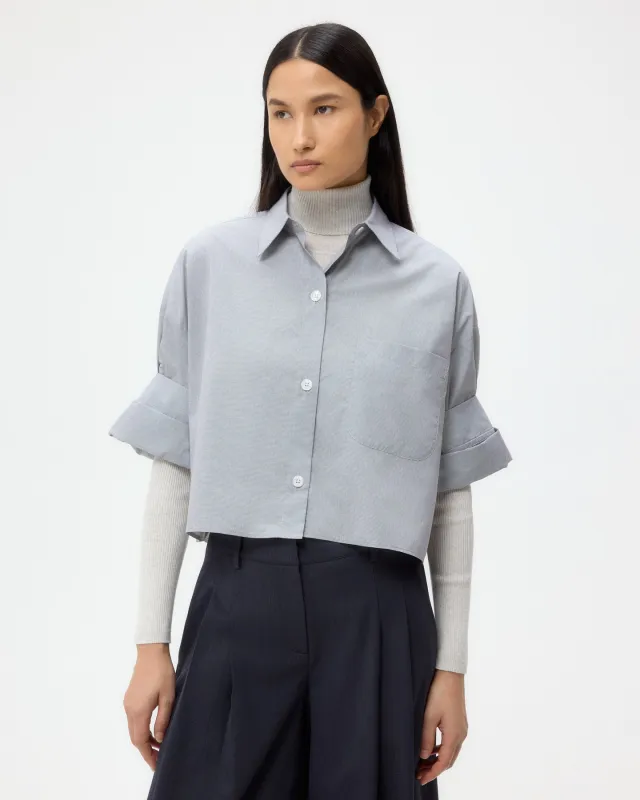 Next Ex Shirt in Micro Windowpane Check Cotton sold by TWP CLOTHING