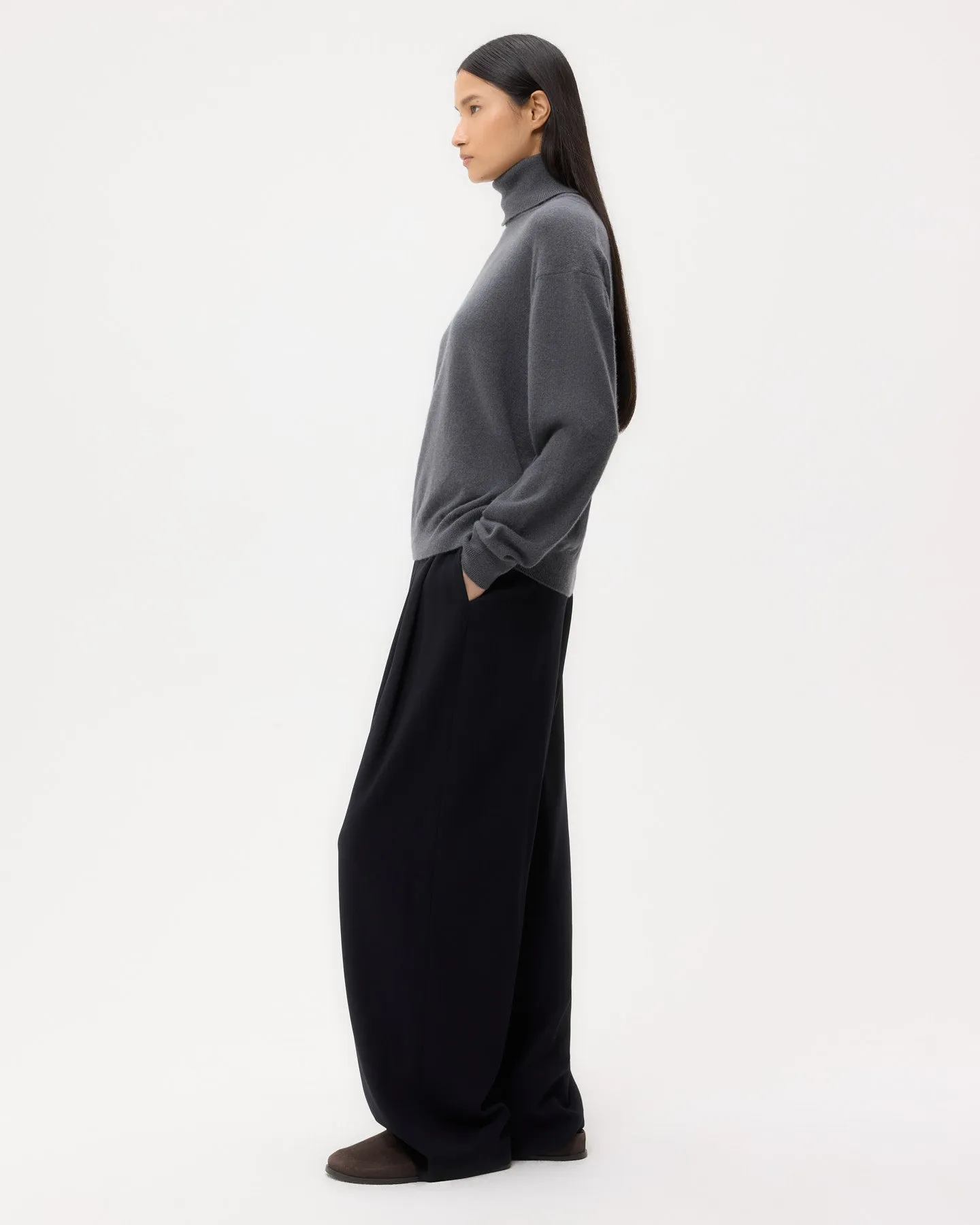 Easy T Neck Sweater in Cashmere sold by TWP CLOTHING product image thumbnail 4