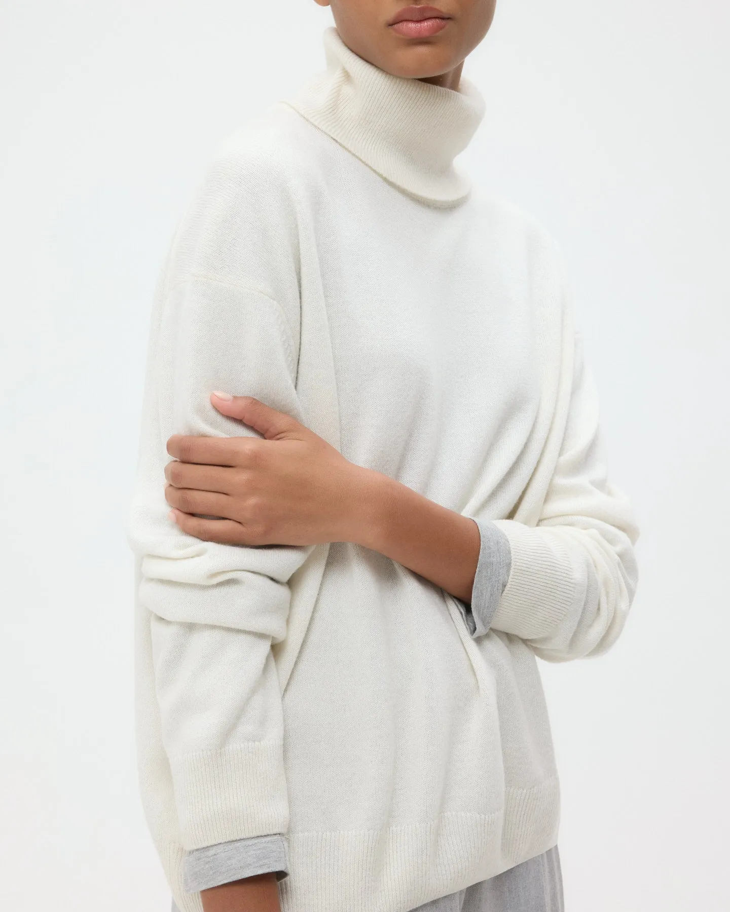 Easy T Neck Sweater in Cashmere sold by TWP CLOTHING product image thumbnail 2