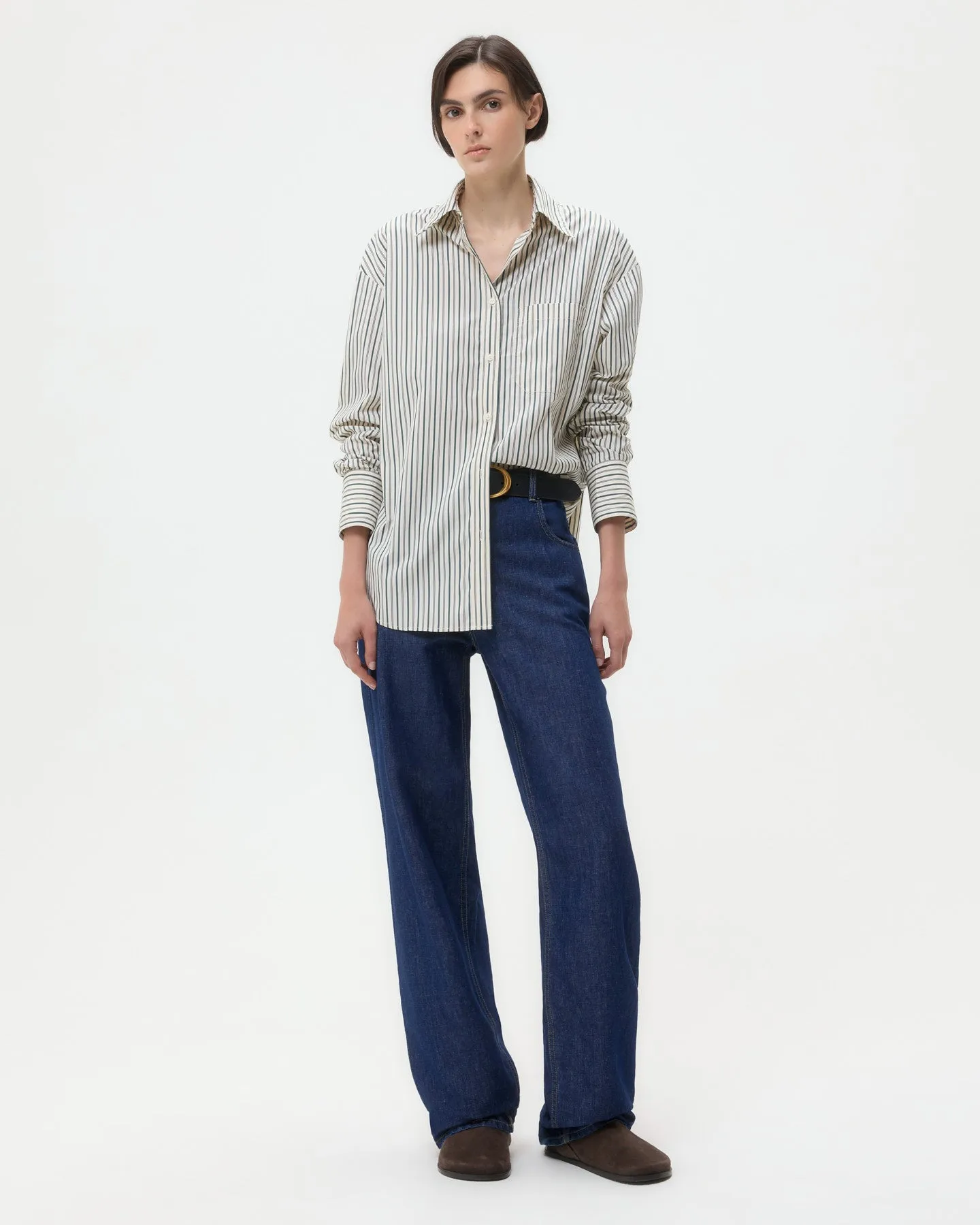 Easy Boy Pant in Linen Cotton Denim sold by TWP CLOTHING