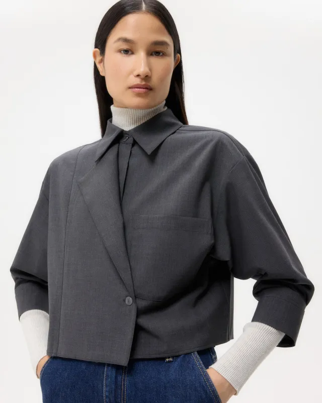 Next Chapter Shirt in Micro Herringbone Suiting sold by TWP CLOTHING