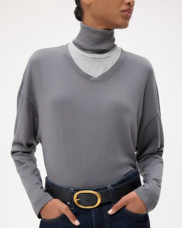 Ls High V Shirt in Jersey sold by TWP CLOTHING