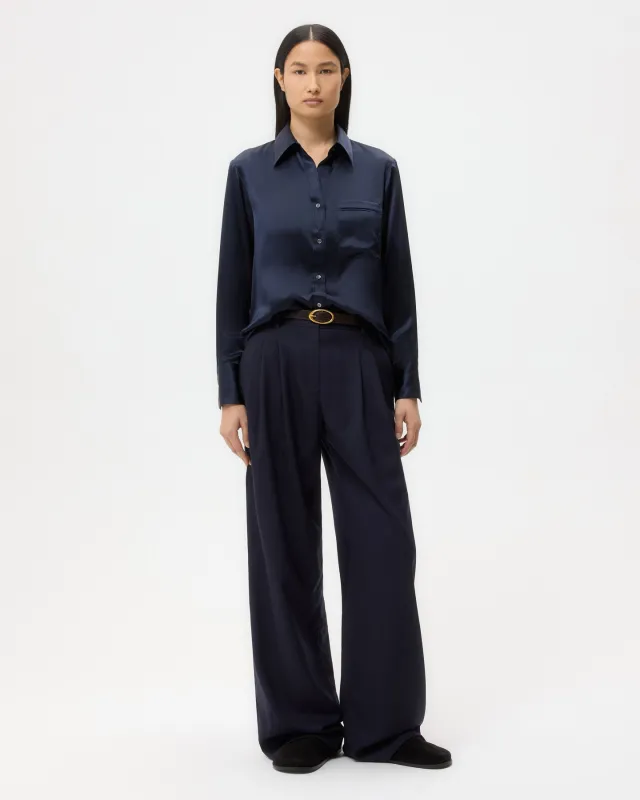 Sulli Pant in Micro Herringbone Suiting sold by TWP CLOTHING