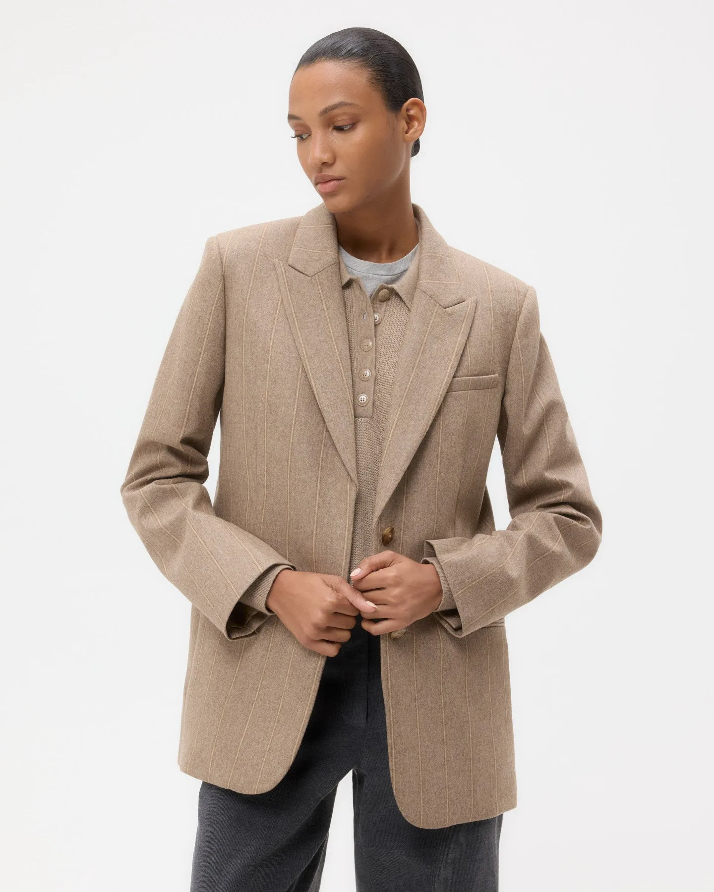 Sweet Pea Blazer Without Pintuck in Stretch Wool sold by TWP CLOTHING product image thumbnail 2