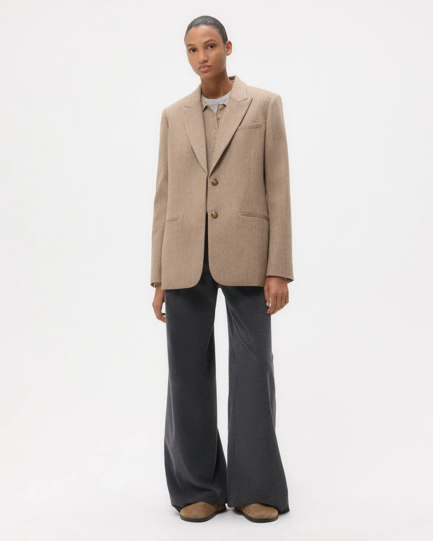 Sweet Pea Blazer Without Pintuck in Stretch Wool sold by TWP CLOTHING