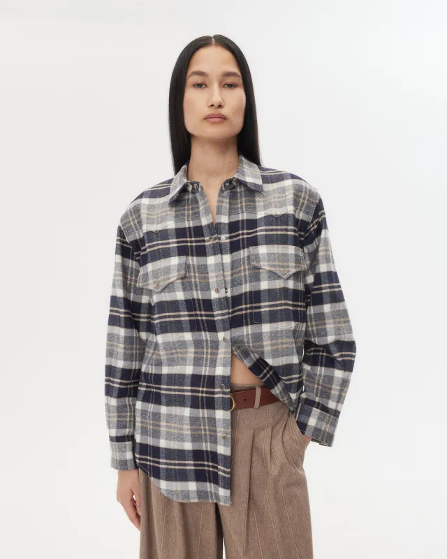 Dutton Shirt in Cotton Flannel sold by TWP CLOTHING