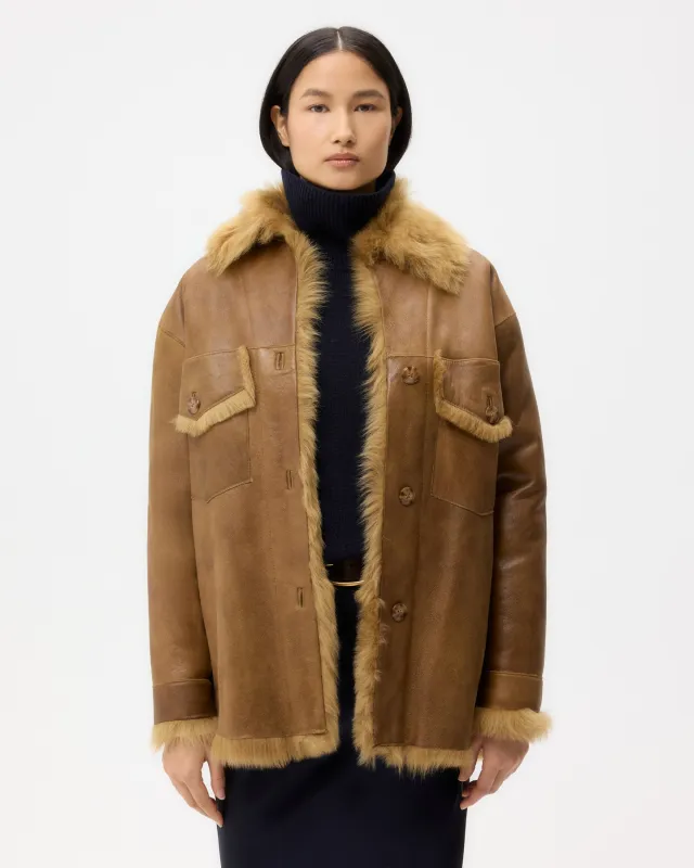 Reversible Aspen Jacket in Shearling sold by TWP CLOTHING