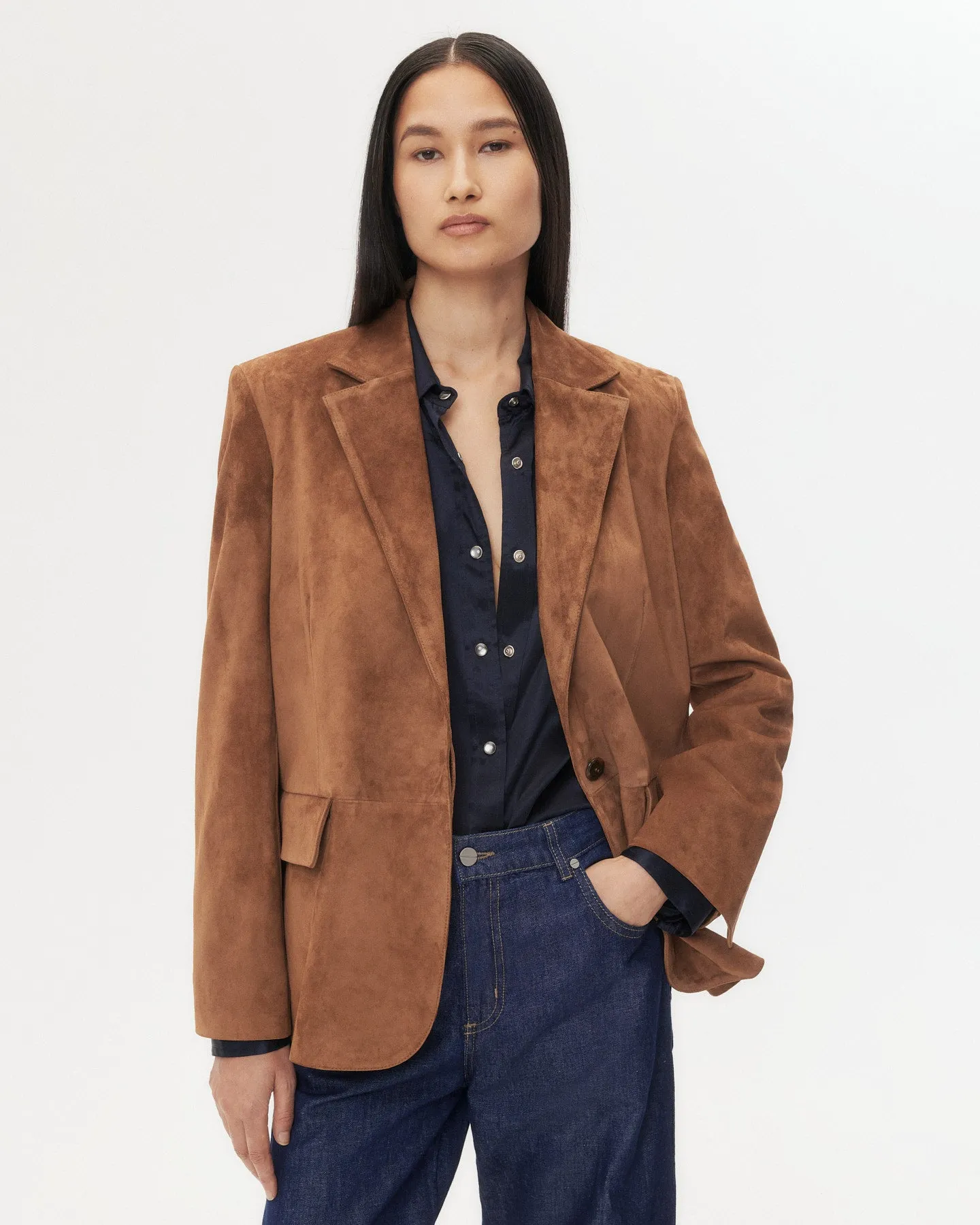 Jillian Blazer in Heavy Suede sold by TWP CLOTHING product image thumbnail 2