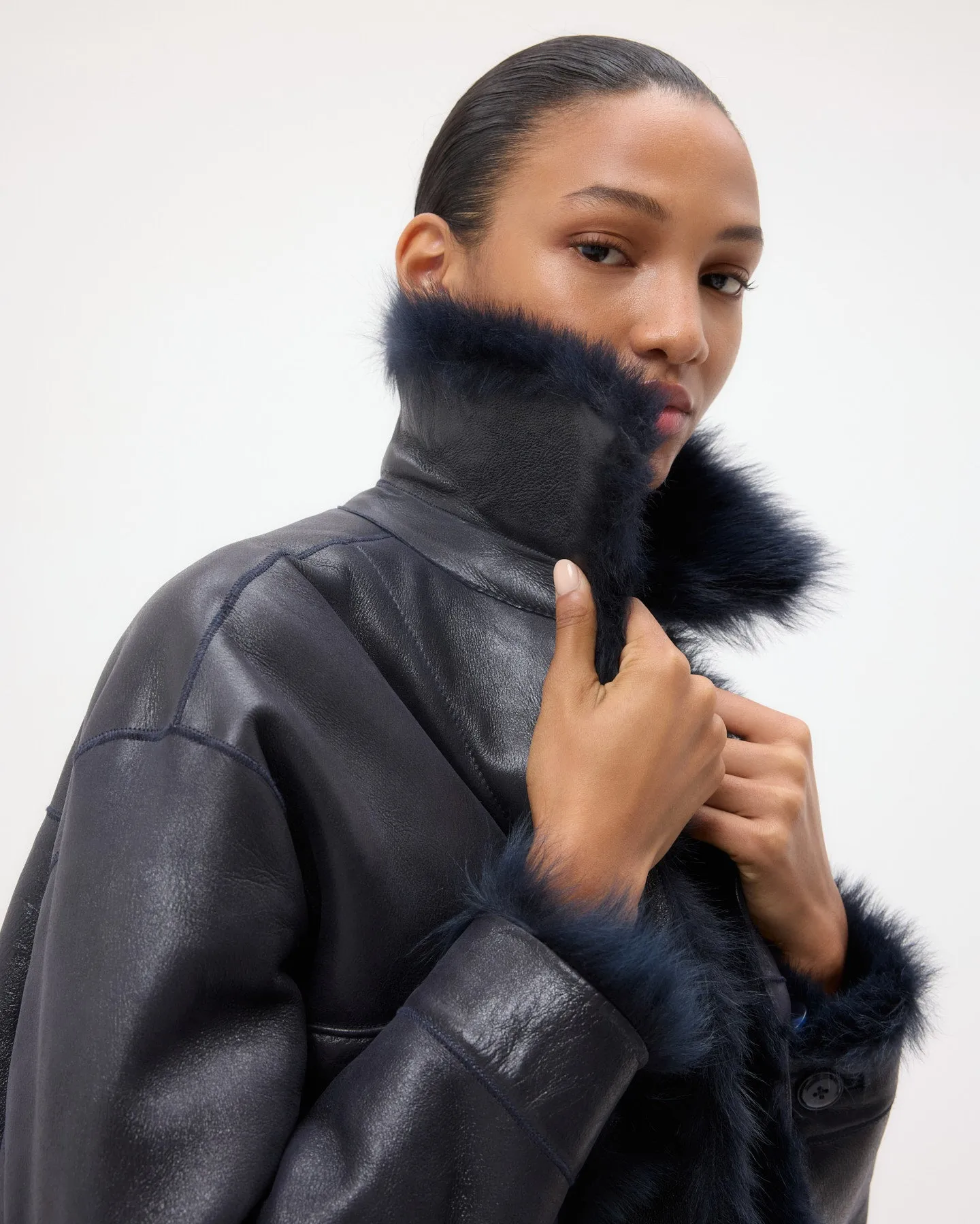 Reversible Aspen Jacket in Shearling sold by TWP CLOTHING