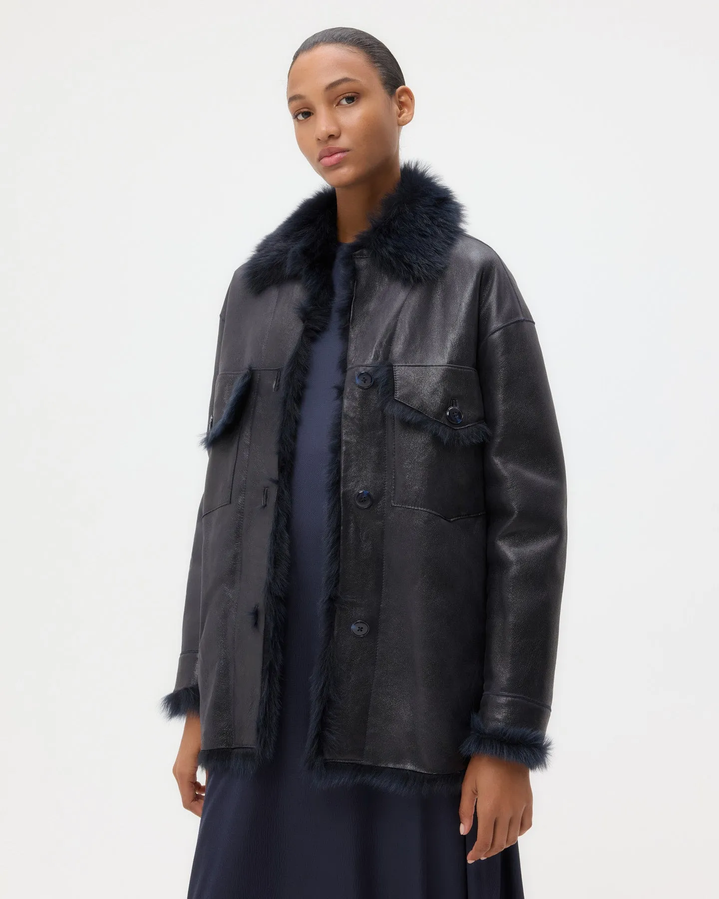 Reversible Aspen Jacket in Shearling sold by TWP CLOTHING product image thumbnail 3