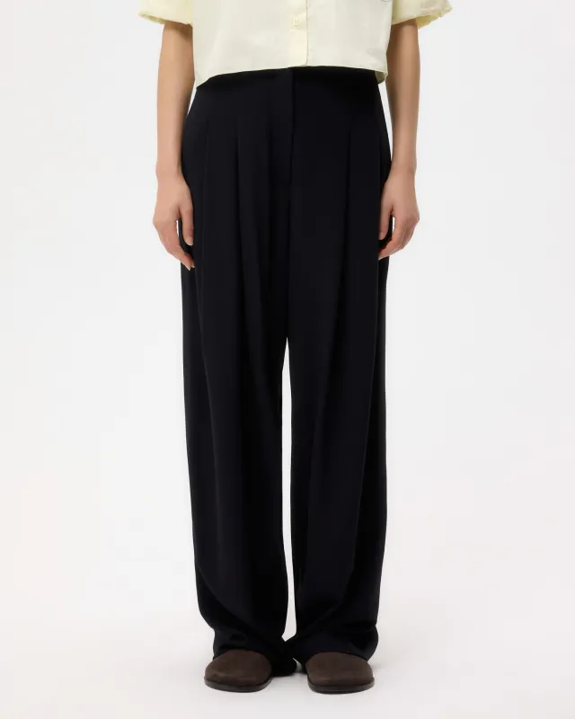 Carrie's Trouser in Drapey Wool Crepe sold by TWP CLOTHING