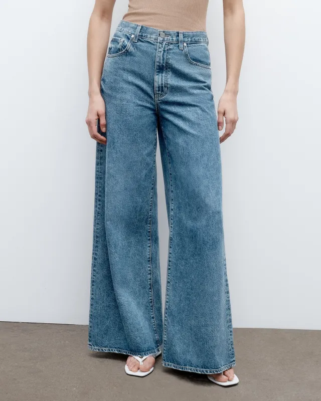 Tall Tiny Dancer Jean in Denim sold by TWP CLOTHING