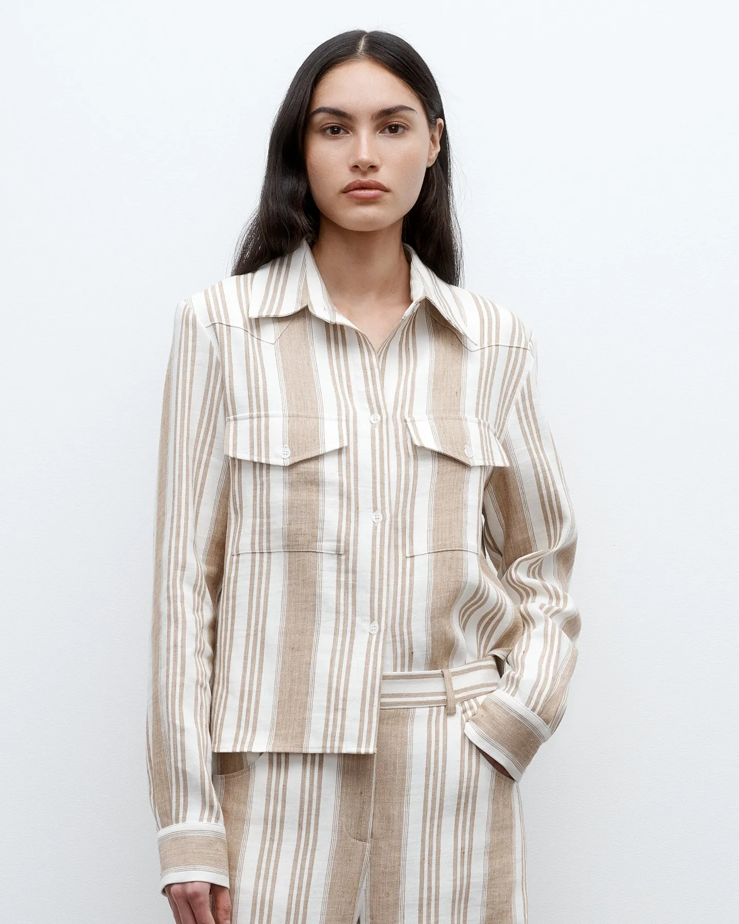 New Carter Top in Tosca Barre Linen sold by TWP CLOTHING