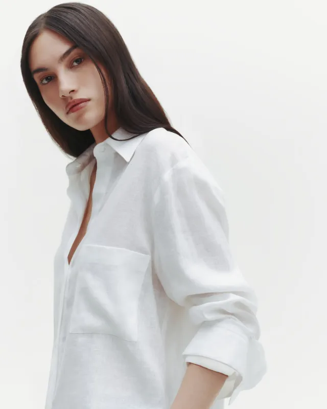 The Next Morning Shirt in Delave Linen sold by TWP CLOTHING