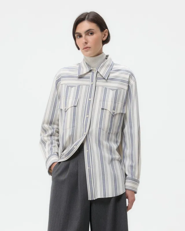 Dutton Shirt in Ultrafine Stretch Suiting sold by TWP CLOTHING