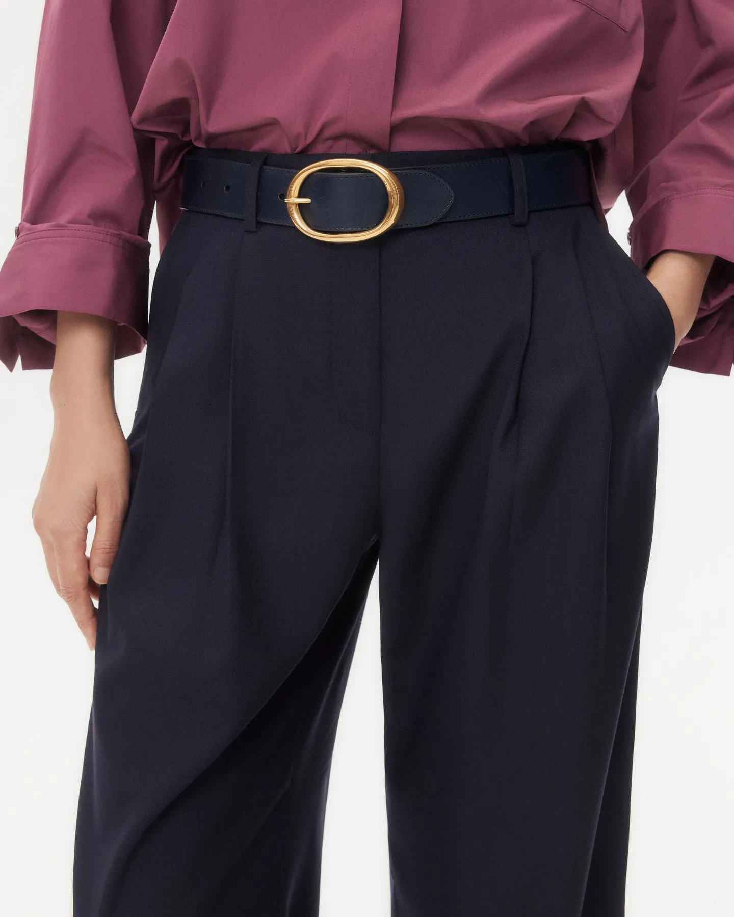 Sulli Pant in Micro Herringbone Suiting sold by TWP CLOTHING