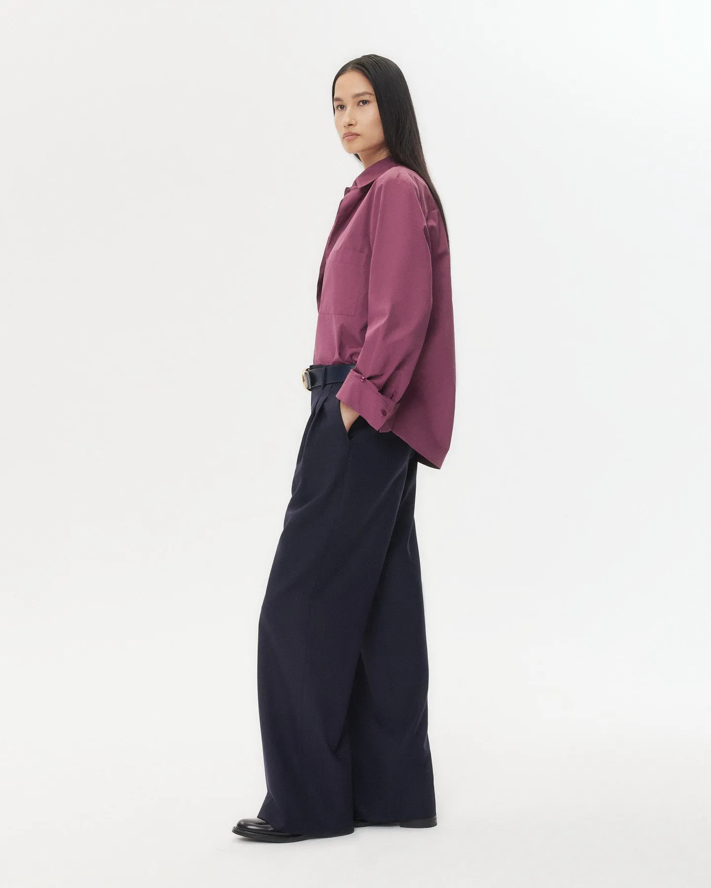 Sulli Pant in Micro Herringbone Suiting sold by TWP CLOTHING product image thumbnail 4