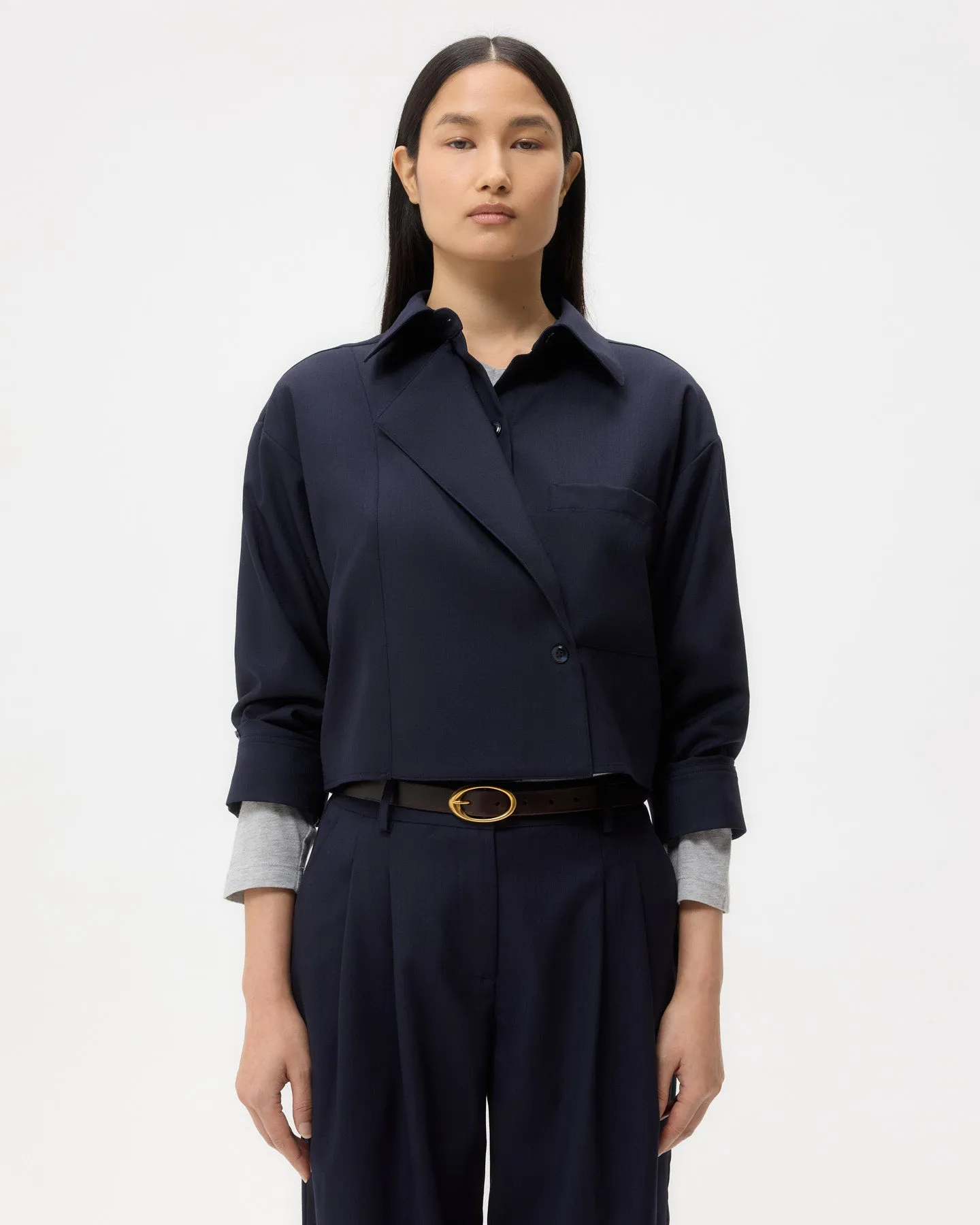 Next Chapter Shirt in Micro Herringbone Suiting sold by TWP CLOTHING product image thumbnail 2