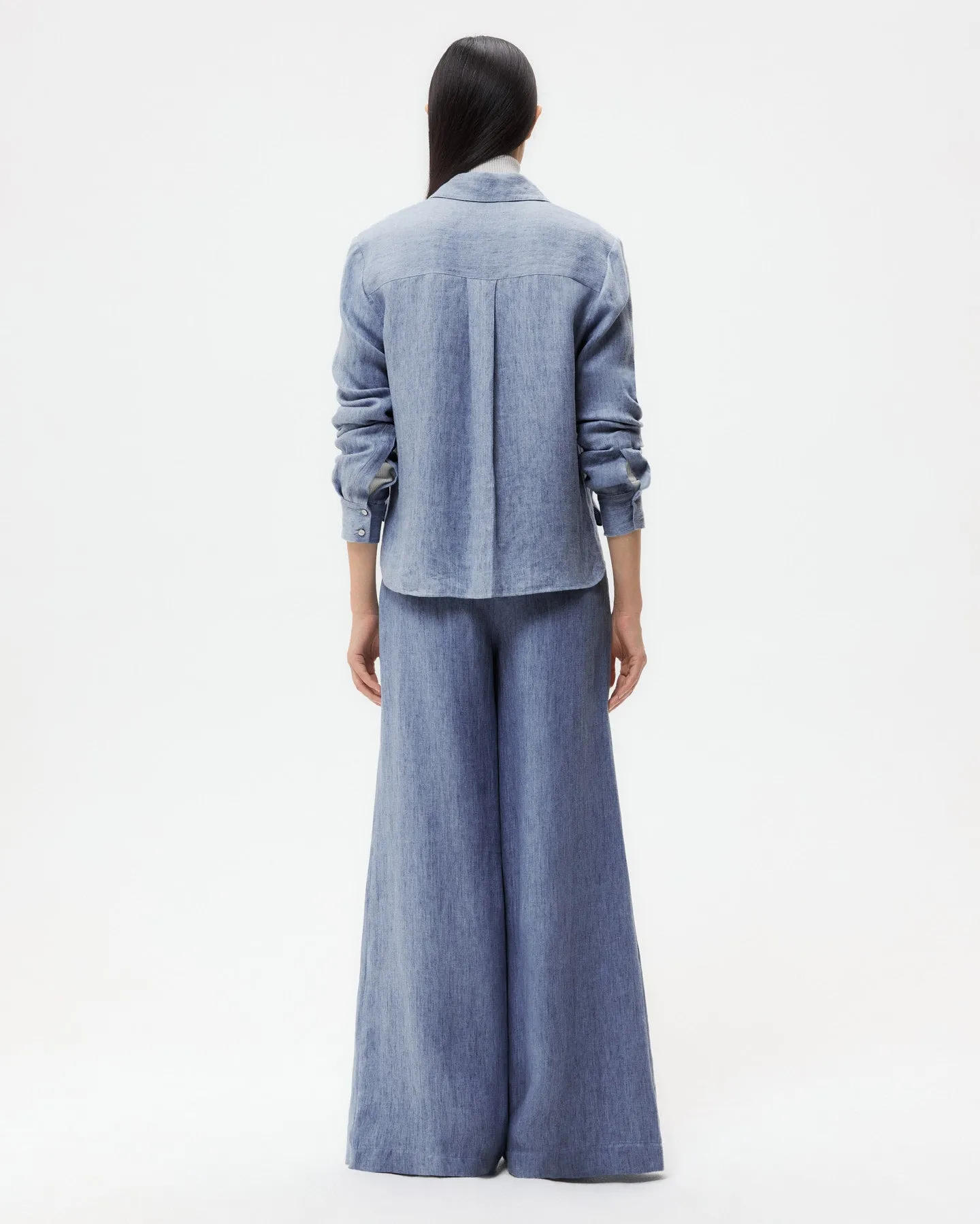 Rancher's Daughter Shirt in Lightweight Washed Hemp Denim sold by TWP CLOTHING product image thumbnail 4