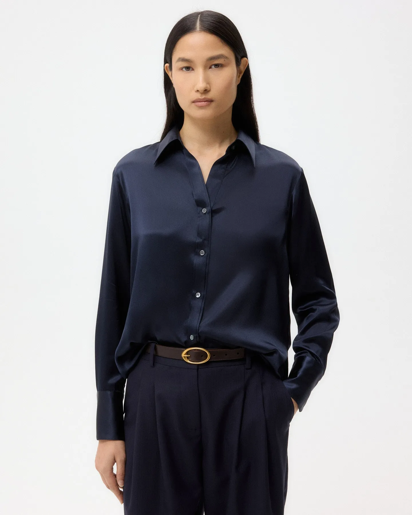 Joey Shirt in Silk Charmeuse sold by TWP CLOTHING product image thumbnail 2