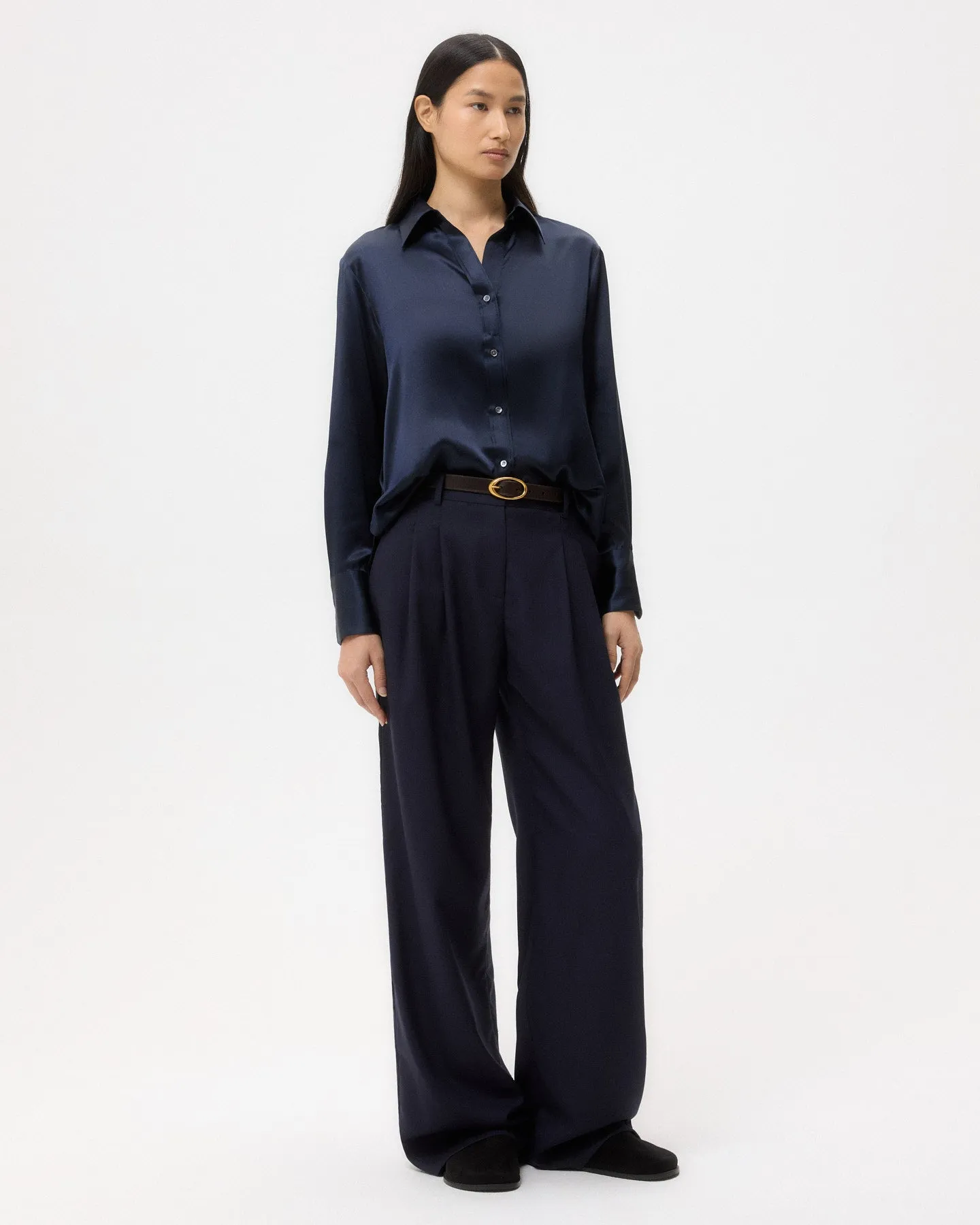 Joey Shirt in Silk Charmeuse sold by TWP CLOTHING product image thumbnail 3