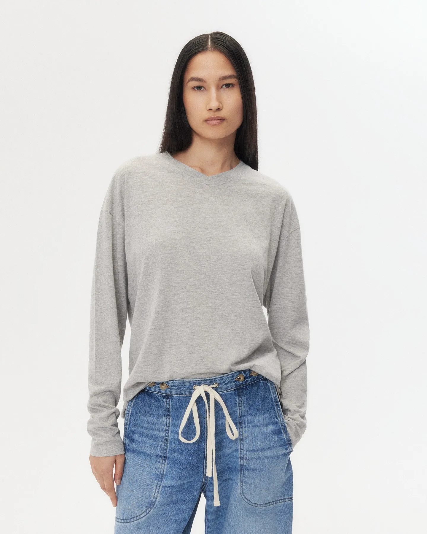 LS High V Shirt in Supima Cotton sold by TWP CLOTHING