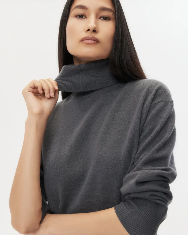 Easy T Neck Sweater in Cashmere sold by TWP CLOTHING