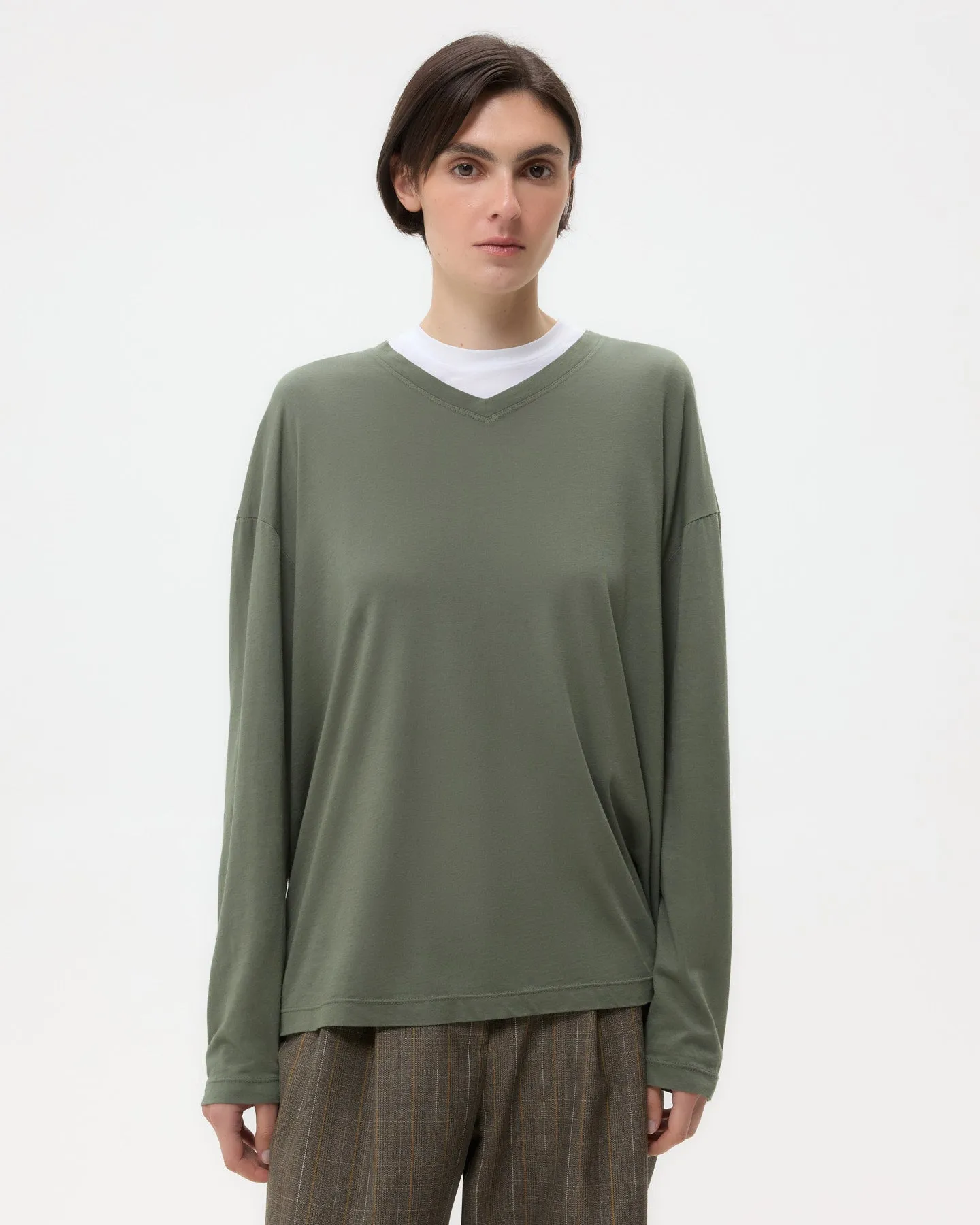 LS High V Shirt in Supima Cotton sold by TWP CLOTHING