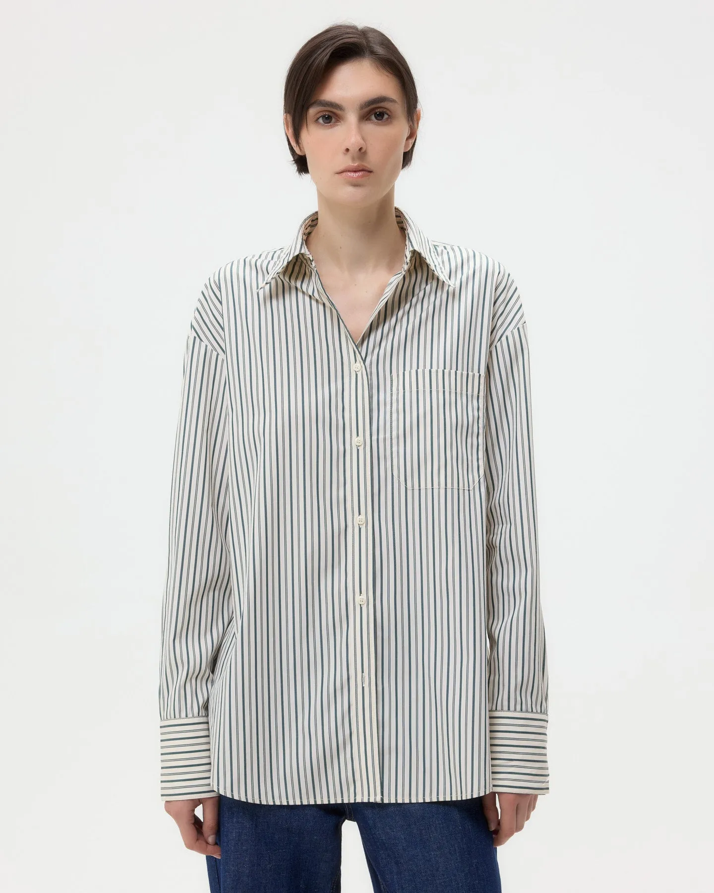 Big Joe Shirt in Dancing Striped Cotton Shirting sold by TWP CLOTHING