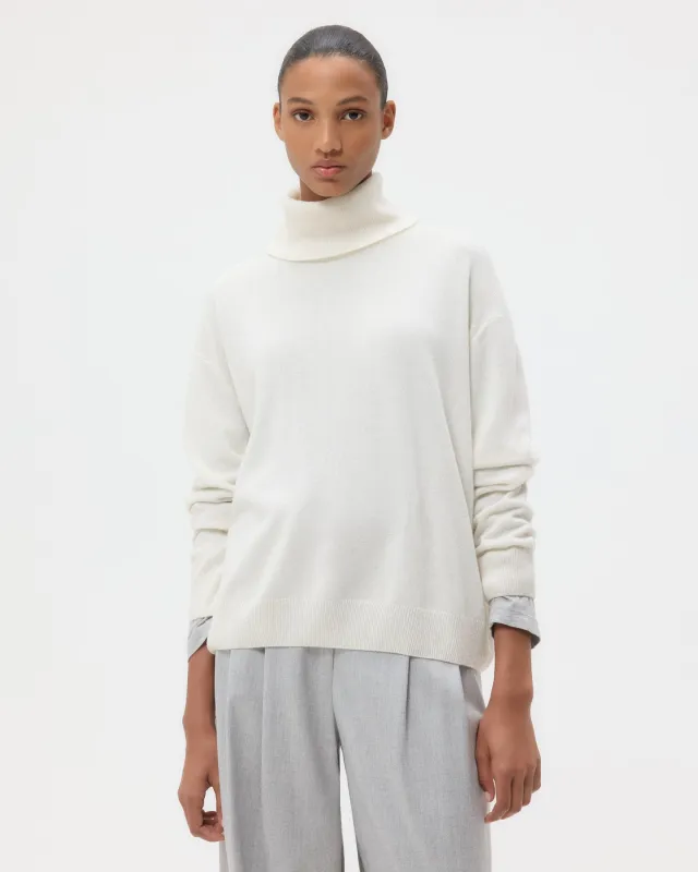 Easy T Neck Sweater in Cashmere sold by TWP CLOTHING