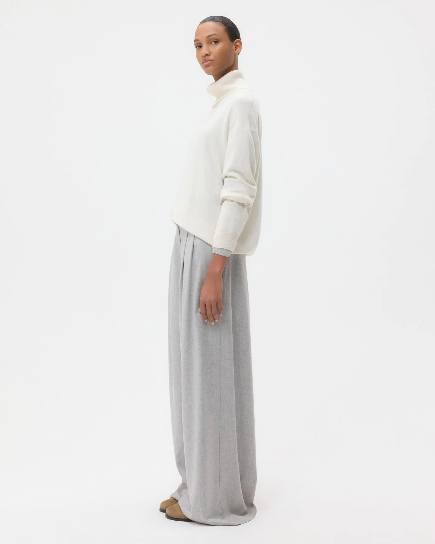 Easy T Neck Sweater in Cashmere sold by TWP CLOTHING product image thumbnail 4