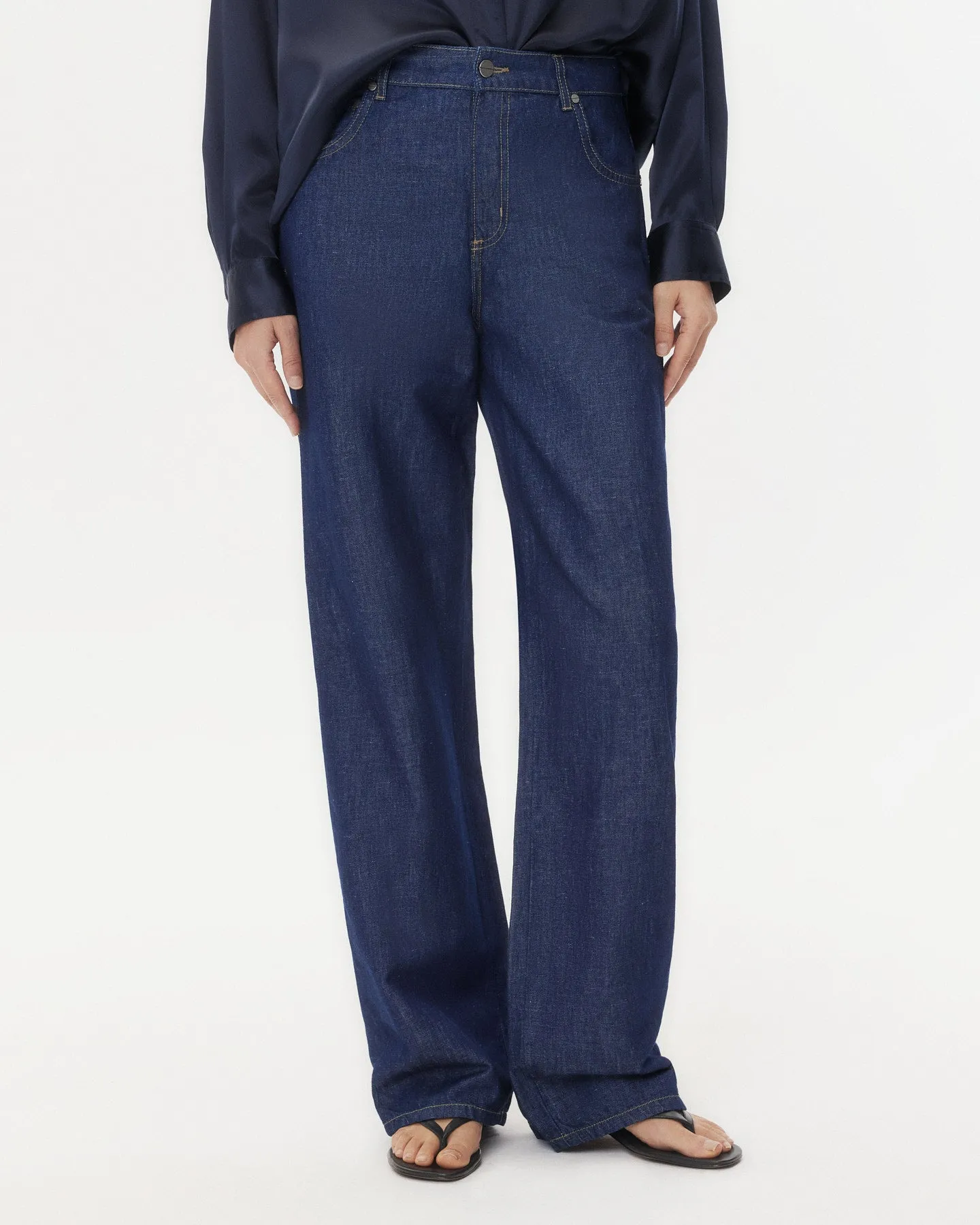 Easy Boy Pant in Linen Cotton Denim sold by TWP CLOTHING