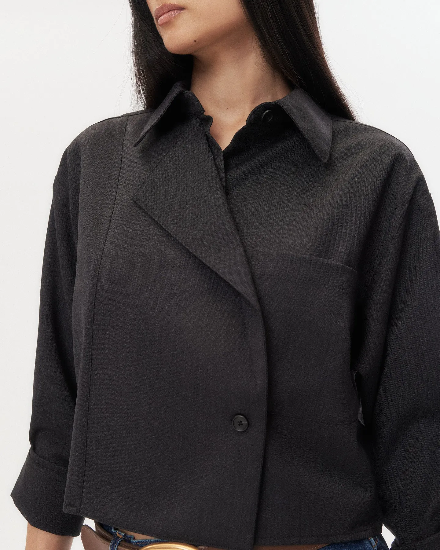 Next Chapter Shirt in Micro Herringbone Suiting sold by TWP CLOTHING product image thumbnail 2