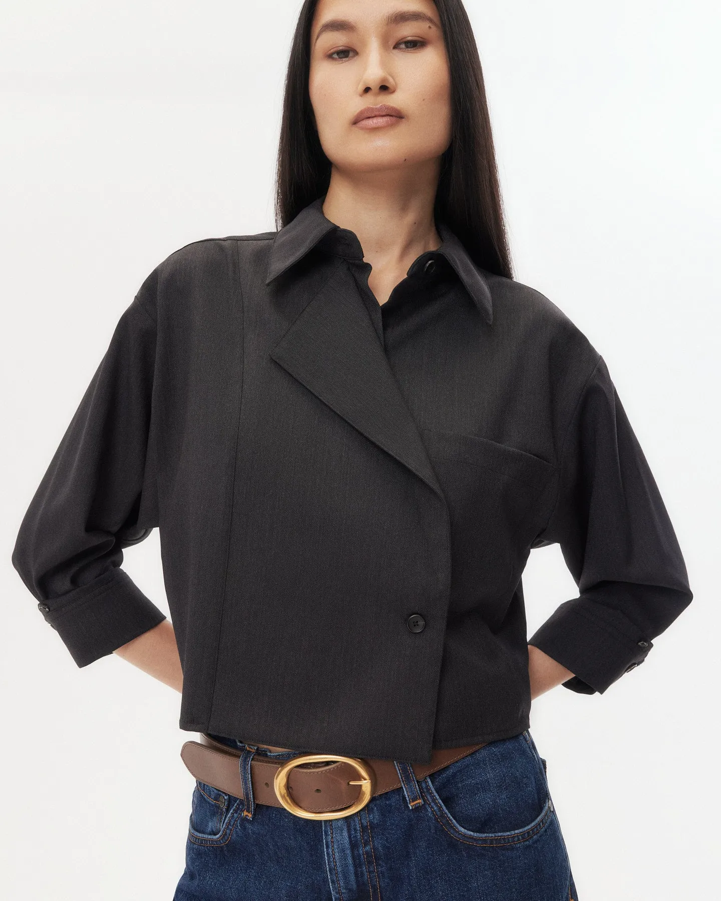 Next Chapter Shirt in Micro Herringbone Suiting sold by TWP CLOTHING product image thumbnail 3