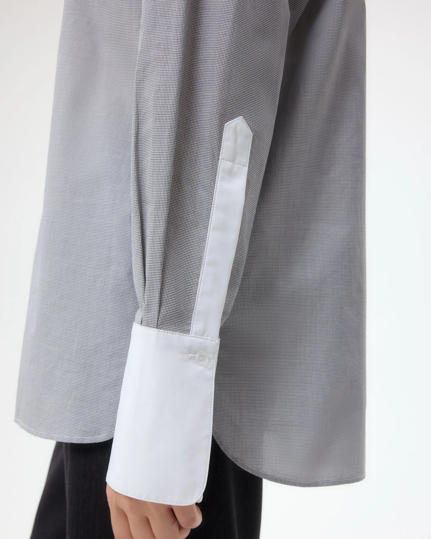 Simple Man Shirt in Micro Windowpane Check Cotton sold by TWP CLOTHING product image thumbnail 3