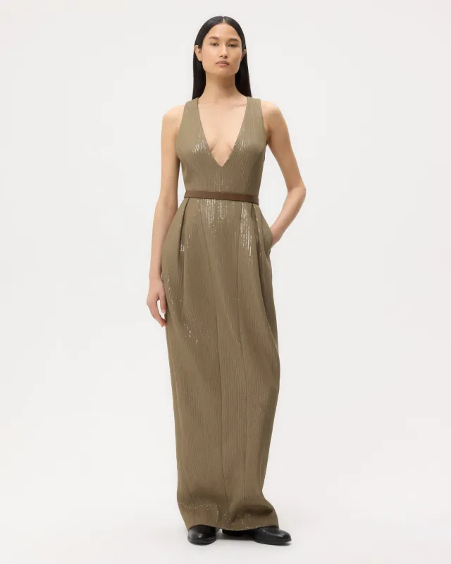 Used to Love Me A Lot Dress in Chiffon Encased Paillettes sold by TWP CLOTHING