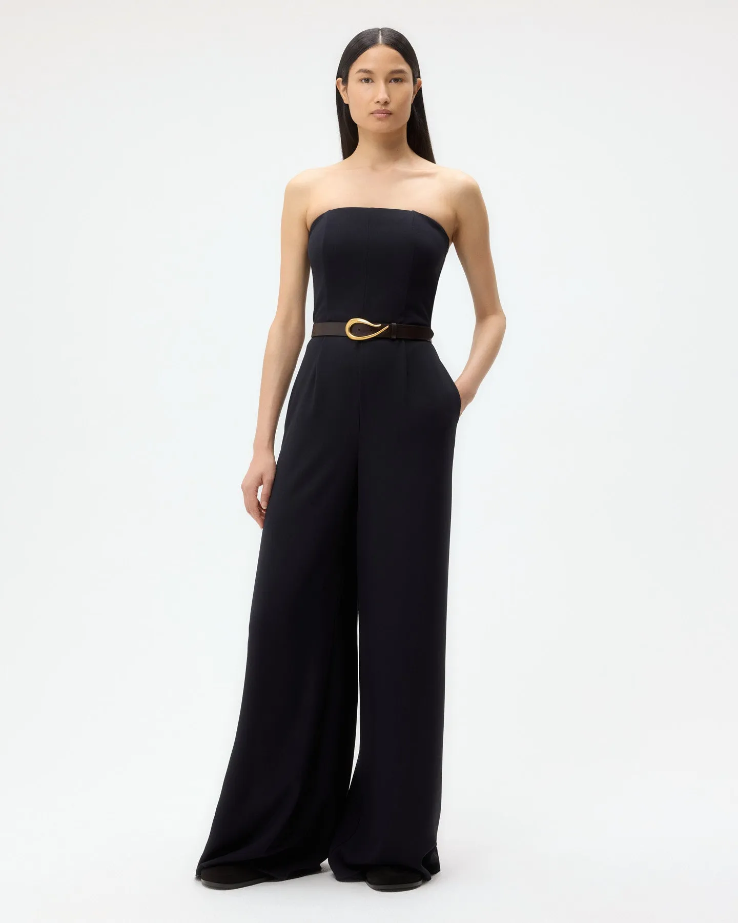 Jade Jumpsuit in Drapey Wool Crepe sold by TWP CLOTHING