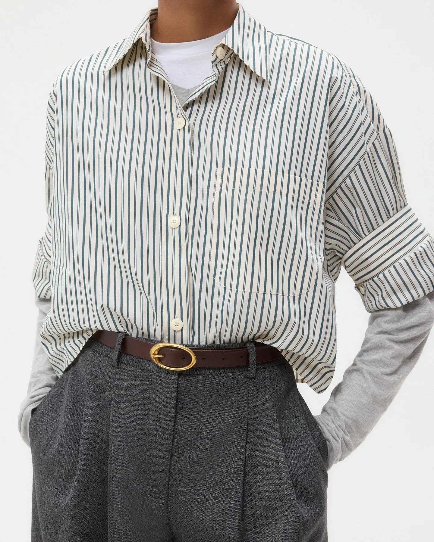 Next Ex Shirt in Dancing Striped Cotton Shirting sold by TWP CLOTHING