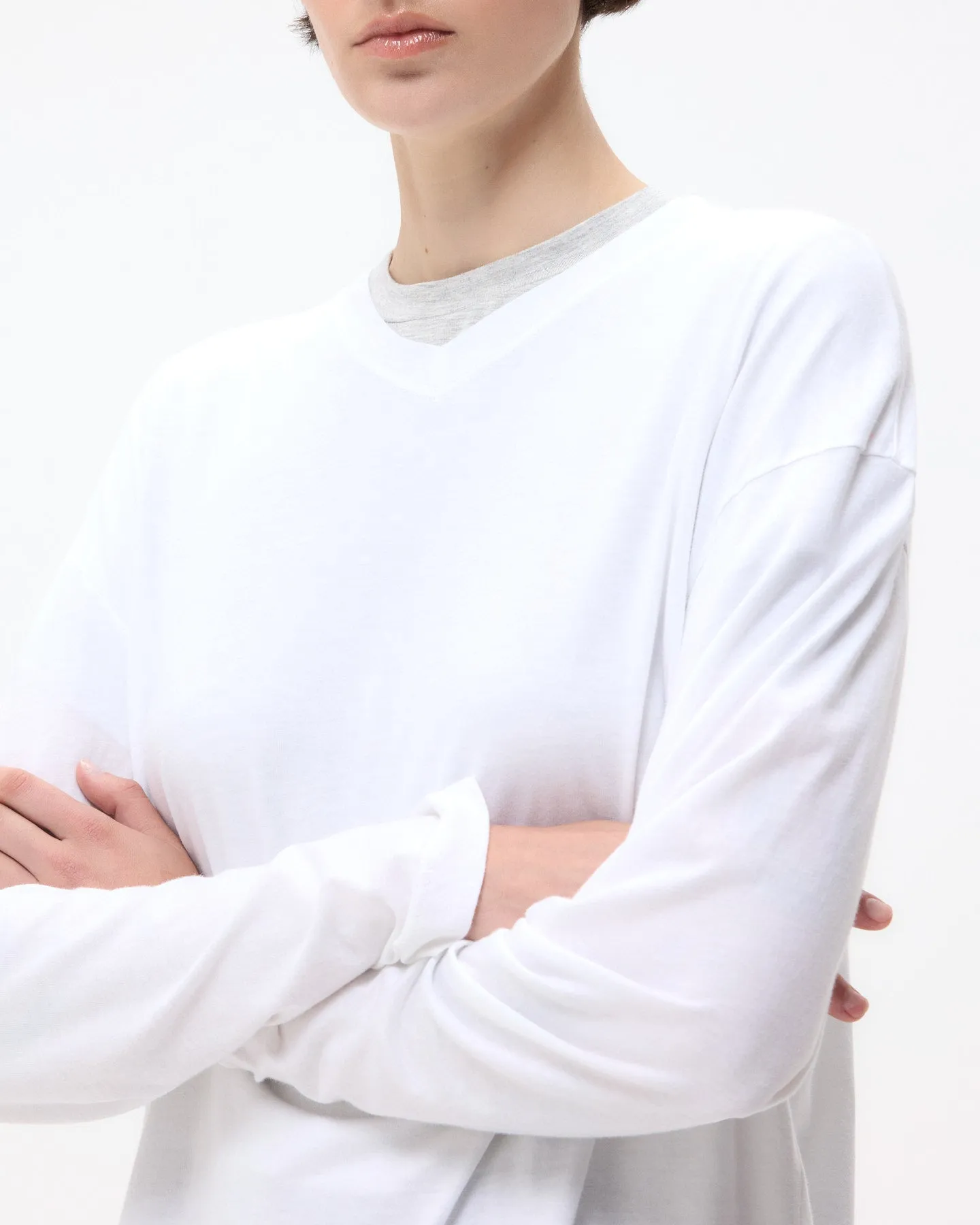 LS High V Shirt in Supima Cotton sold by TWP CLOTHING