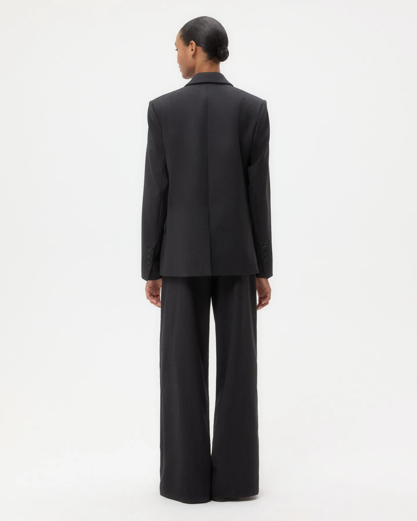 Perfect Boyfriend Blazer in Micro Herringbone Wool Suiting sold by TWP CLOTHING product image thumbnail 5