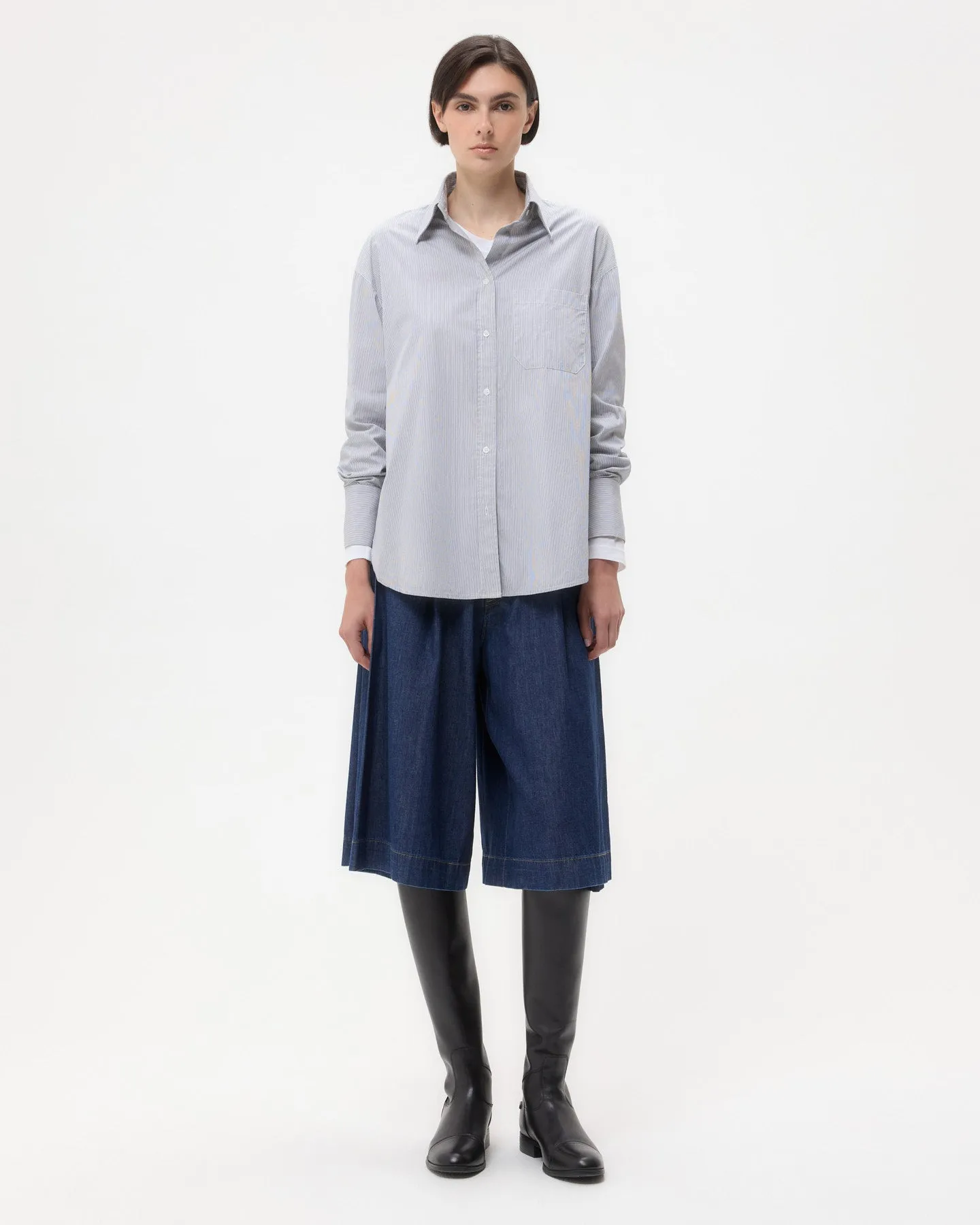 Big Joe Shirt in Superfine Cotton Mini Stripe sold by TWP CLOTHING product image thumbnail 3