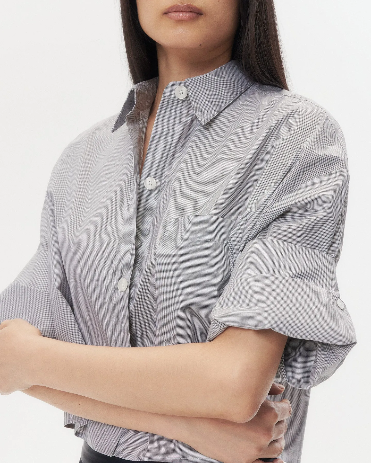 Next Ex Shirt in Micro Windowpane Check Cotton sold by TWP CLOTHING product image thumbnail 3