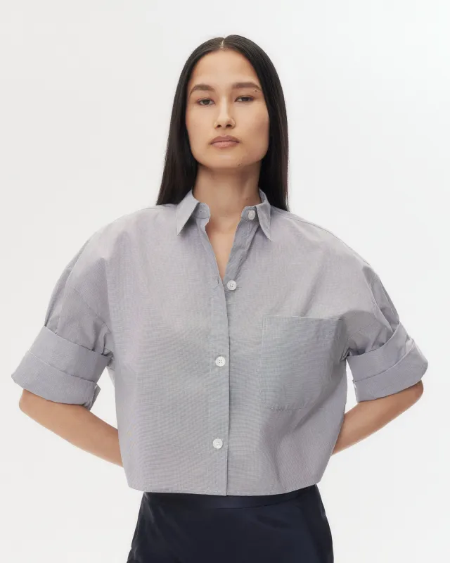 Next Ex Shirt in Micro Windowpane Check Cotton sold by TWP CLOTHING