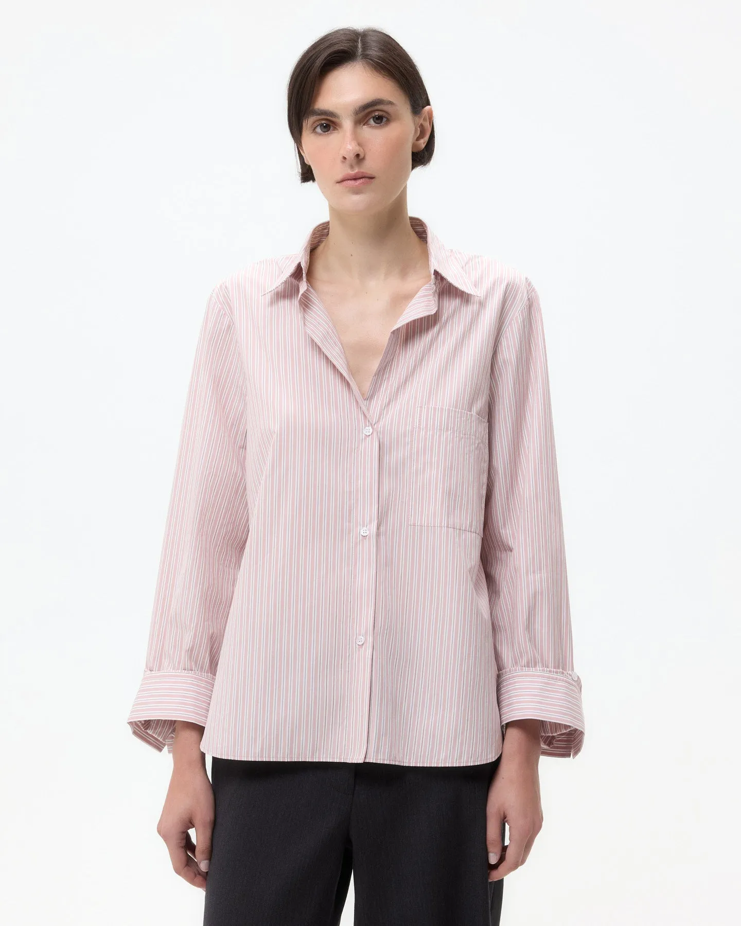 Next Morning Shirt in Classic Barre Stripe Cotton sold by TWP CLOTHING
