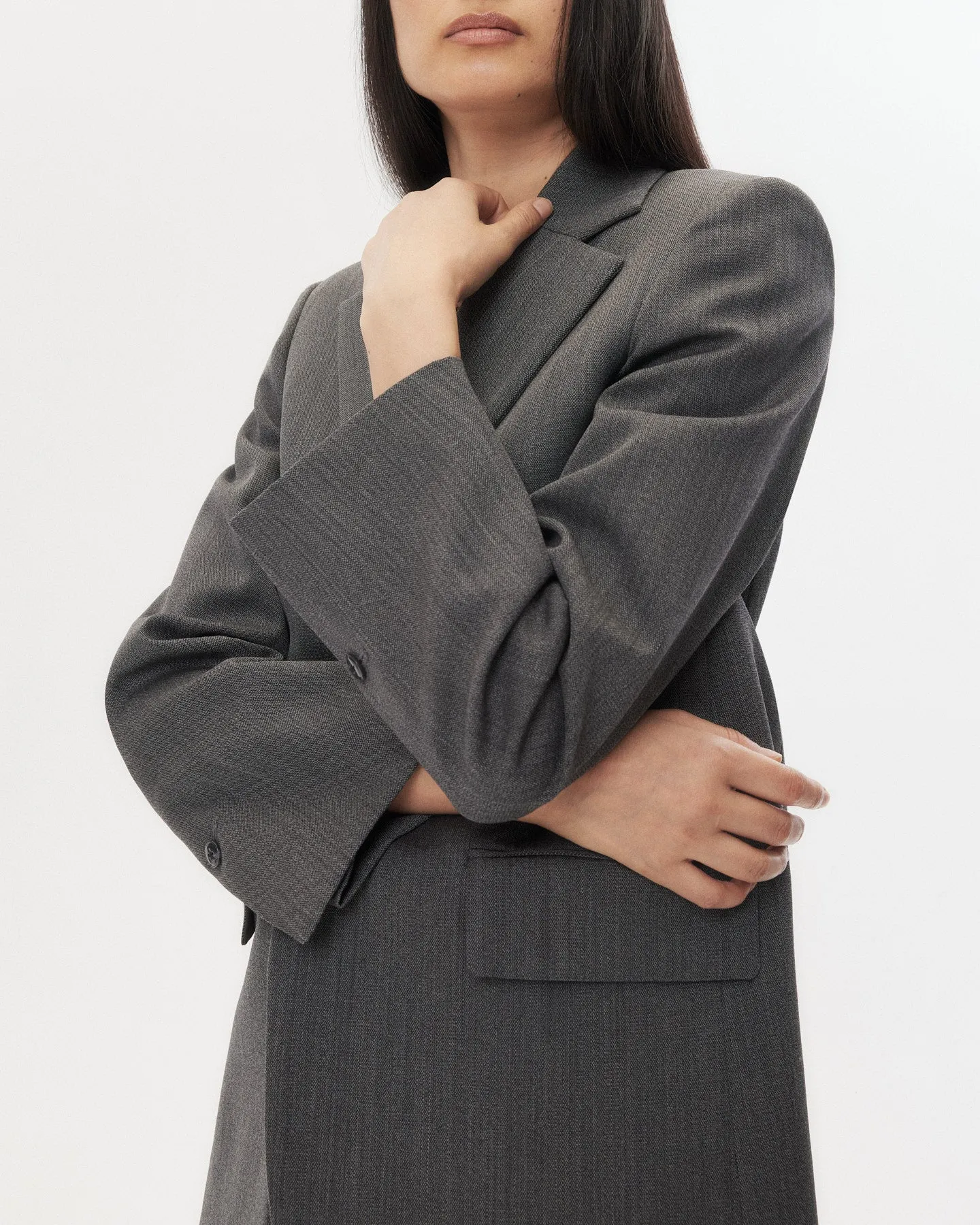 Jillian Blazer in Structured Wool Suiting sold by TWP CLOTHING product image thumbnail 4