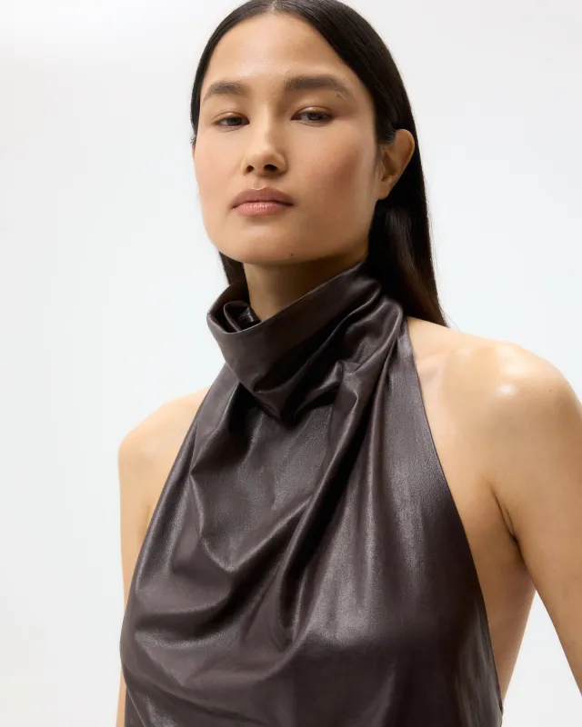 Friday Night Top in Paper Leather sold by TWP CLOTHING