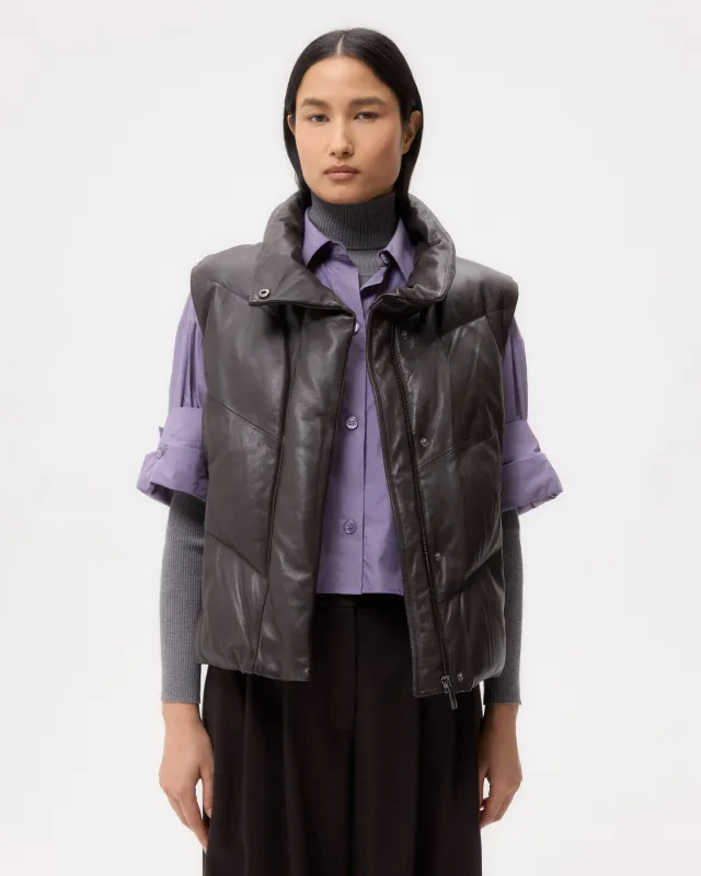 Puffer Vest in Nappa Leather sold by TWP CLOTHING