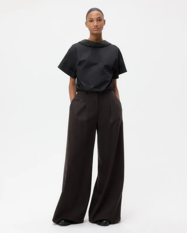 Avery Pant in Wool Cashmere Flannel sold by TWP CLOTHING