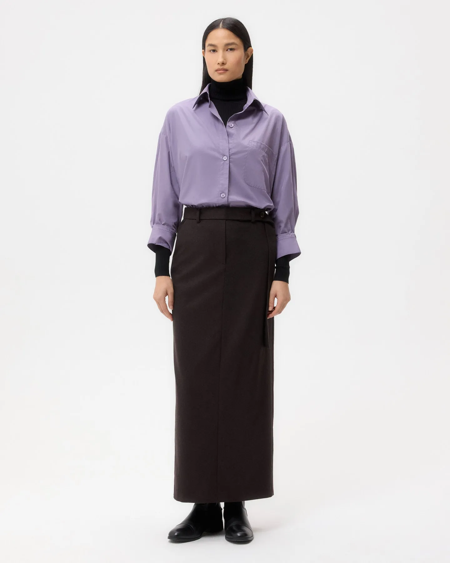 Slit Skirt in Wool Cashmere Flannel sold by TWP CLOTHING product image thumbnail 3