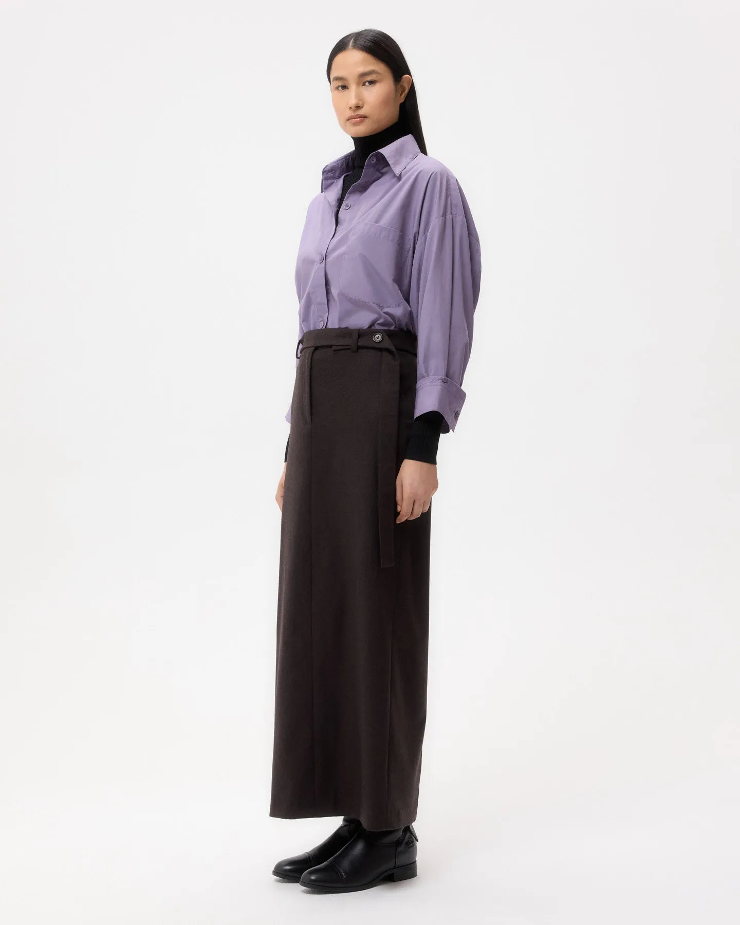 Slit Skirt in Wool Cashmere Flannel sold by TWP CLOTHING product image thumbnail 4